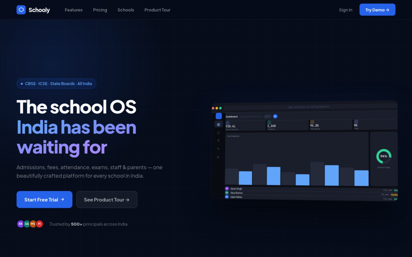 Attendance + fees dashboard